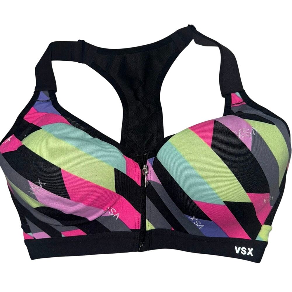 VICTORIAS SECRET SPORT KNOCKOUT UNDERWIRE SPORTS BRA 32D REFLECTIVE PRINT